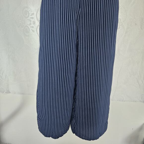 Gypsies & Moondust Medium Pinstripe Sleeveless Jumper Pockets Wide Leg Flowy - Picture 5 of 16
